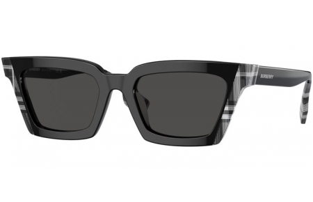 Gafas de Sol - Burberry - BE4392U BRIAR - 405187  BLACK CHECK WHITE BLACK // DARK GREY