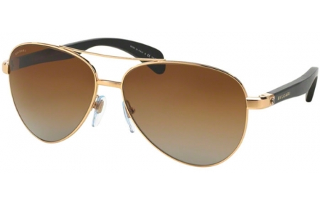 Sunglasses - Bvlgari - BV5032TK - 393/T5 GOLD PLATED // BROWN GRADIENT POLARIZED