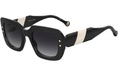 Gafas de Sol - Carolina Herrera - HER 0186/S - 80S (9O) BLACK WHITE // DARK GREY GRADIENT