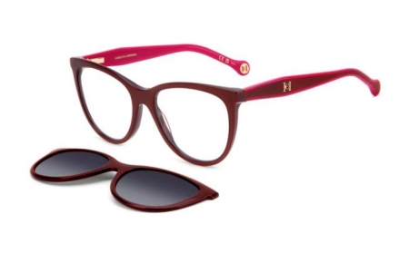 Gafas de Sol - Carolina Herrera - HER 0259/CS - LHF (WJ) BURGUNDY // CLEAR + CLIP ON GREY GRADIENT POLARIZED