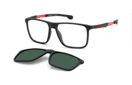 Frames - Carrera - CA 4020/CS - BLX (UC) MATTE BLACK RED // CLEAR + CLIP ON GREEN POLARIZED