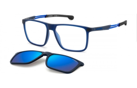 Monturas - Carrera - CA 4020/CS - FLL (5X) MATTE BLUE // CLEAR + CLIP ON BLUE MIRROR POLARIZED