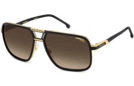 Gafas de Sol - Carrera - CARRERA 1071/S - I46 (86) MATTE BLACK GOLD // BLACK BROWN GRADIENT GREEN ANTIREFLECTION