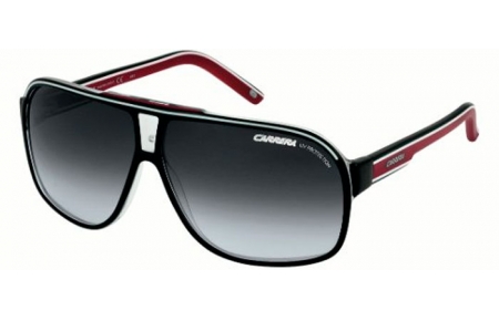 Gafas de Sol - Carrera - GRAND PRIX 2 - T4O (9O) BLACK CRYSTAL BLACK WHITE RED // DARK GREY GRADIENT