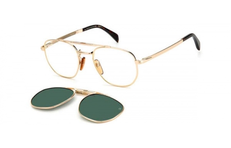 Monturas - David Beckham Eyewear - DB 1082/G/CS - 06J (UC) GOLD HAVANA // + CLIP ON GREEN POLARIZED