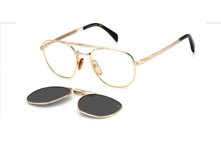 Monturas - David Beckham Eyewear - DB 1082/G/CS - RHL (M9) GOLD BLACK // + CLIP ON GREY POLARIZED