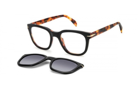 Monturas - David Beckham Eyewear - DB 7043/CS - WR7 (LB) BLACK HAVANA // + CLIP ON GREEN GRADIENT POLARIZED