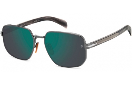 Gafas de Sol - David Beckham Eyewear - DB 7121/G/S - HWL (MT) MATTE DARK RUTHENIUM HORN // GREEN MIRROR