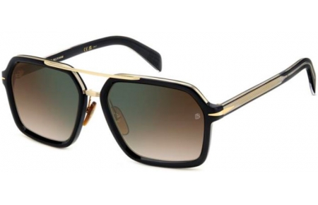 Gafas de Sol - David Beckham Eyewear - DB 7128/S - 2M2 (QY) BLACK GOLD // BROWN GRADIENT GREEN MIRROR