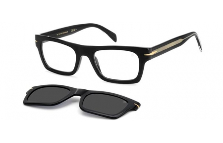 Gafas de Sol - David Beckham Eyewear - DB 7129/CS - 807 (M9) BLACK // CLEAR + CLIP ON GREY POLARIZED