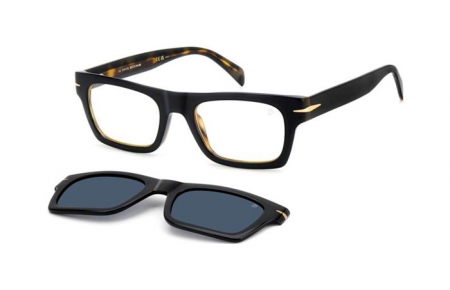 Gafas de Sol - David Beckham Eyewear - DB 7129/CS - WR7 (C3) BLACK HAVANA // CLEAR + CLIP ON BLUE POLARIZED