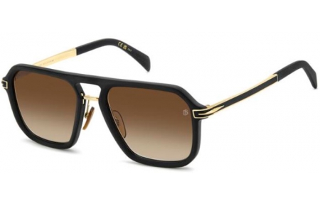 Gafas de Sol - David Beckham Eyewear - DB 7136/S - I46 (86) MATTE BLACK GOLD // BLACK BROWN GREEN GRADIENT ANTIREFLECTION