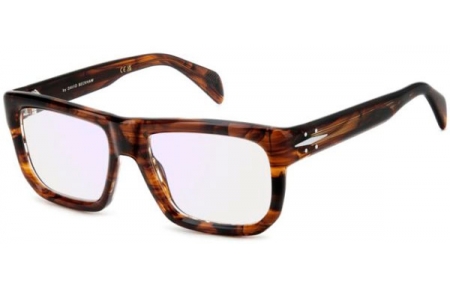 Monturas - David Beckham Eyewear - DB 7137 - EX4 (2Y) BROWN HORN // LIGHT BLUE MIRROR