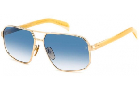 Gafas de Sol - David Beckham Eyewear - DB 7102/S - 06S (08) STRIPED BEIGE GOLD // DARK BLUE GRADIENT