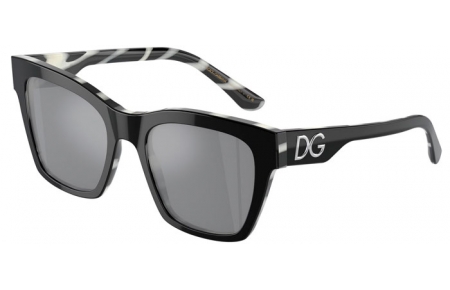 Gafas de Sol - Dolce & Gabbana - DG4384 - 33726G  BLACK ON ZEBRA PRINT // BLACK MIRROR GREY