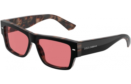 Gafas de Sol - Dolce & Gabbana - DG4451 - 34177N HAVANA BLACK ON RED // BROWN PURPLE