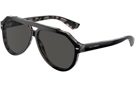 Gafas de Sol - Dolce & Gabbana - DG4452 - 340387  HAVANA BLACK ON GREY // DARK GREY