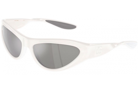 Gafas de Sol - Dolce & Gabbana - DG6190 - 33126G  WHITE // LIGHT GREY MIRROR SILVER 80