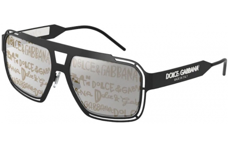 Gafas de Sol - Dolce & Gabbana - DG2270 - 1106K1 MATTE BLACK //  GREY SILVER GOLD GRAFFITI