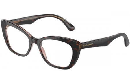 Monturas - Dolce & Gabbana - DG3360 - 3256 HAVANA ON BROWN TRANSPARENT