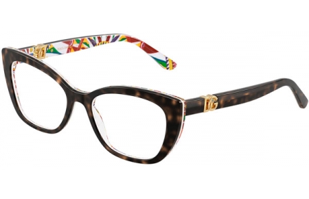 Monturas - Dolce & Gabbana - DG3398 - 3217  HAVANA ON WHITE BARROW