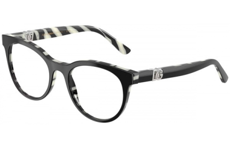 Monturas - Dolce & Gabbana - DG3399 - 3372  BLACK ON ZEBRA PRINT