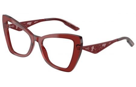 Monturas - Dolce & Gabbana - DG3409 - 3045  TRANSPARENT RED BORDEAUX