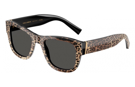 Gafas de Sol - Dolce & Gabbana - DG4338 - 316387  LEOPARD ON BLACK // DARK GREY