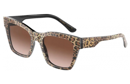 Gafas de Sol - Dolce & Gabbana - DG4384 - 316313 LEO BROWN ON BLACK // BROWN GRADIENT