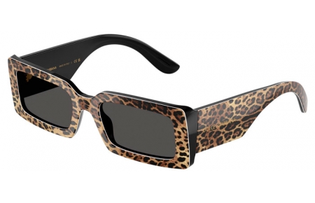 Gafas de Sol - Dolce & Gabbana - DG4416 - 316387  LEOPARD ON BLACK // DARK GREY