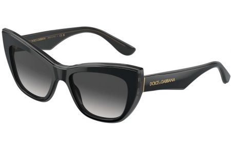 Gafas de Sol - Dolce & Gabbana - DG4417 - 32468G BLACK ON TRANSPARENT GREY // GREY GRADIENT