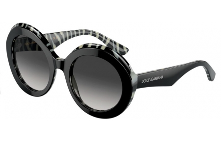 Gafas de Sol - Dolce & Gabbana - DG4418 - 33728G BLACK ON ZEBRA // GREY GRADIENT