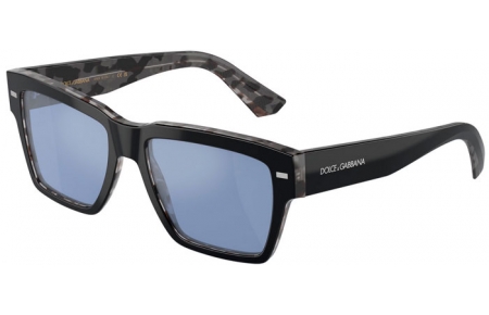 Gafas de Sol - Dolce & Gabbana - DG4431 - 34031U  BLACK ON GREY HAVANA // LIGHT BLUE MIRROR SILVER