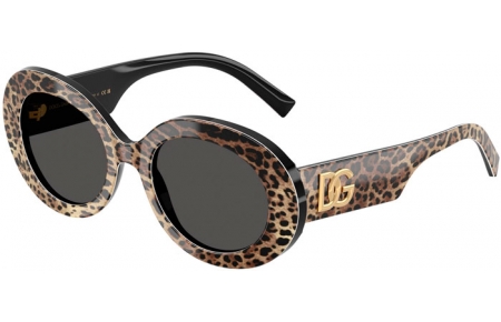 Gafas de Sol - Dolce & Gabbana - DG4448 - 316387  LEOPARD ON BLACK // DARK GREY