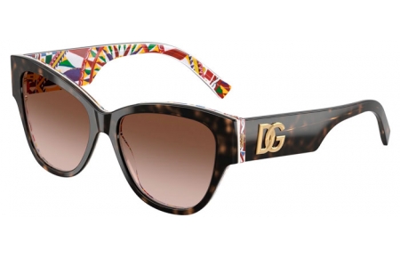 Gafas de Sol - Dolce & Gabbana - DG4449 - 321713  HAVANA ON WHITE BARROW // BROWN GRADIENT