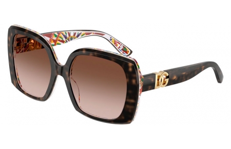 Gafas de Sol - Dolce & Gabbana - DG4475 - 321713  HAVANA ON WHITE BARROW // BROWN GRADIENT