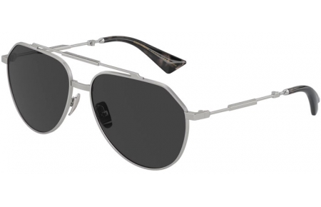 Gafas de Sol - Dolce & Gabbana - DG2302 - 136648  MATTE SILVER // BLACK POLARIZED