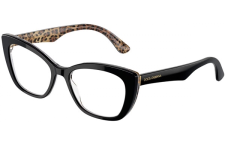 Monturas - Dolce & Gabbana - DG3360 - 3299  BLACK ON LEOPARD BROWN