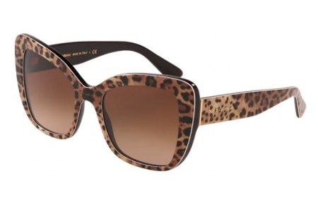 Sunglasses - Dolce & Gabbana - DG4348 - 316313 LEOPARD BROWN ON BLACK // BROWN GRADIENT