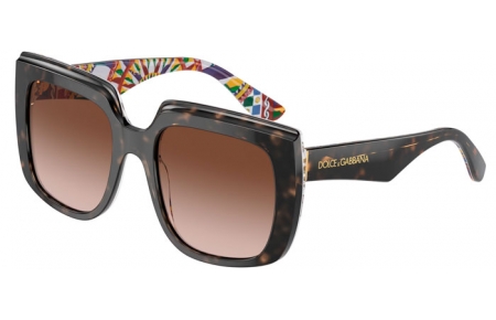 Gafas de Sol - Dolce & Gabbana - DG4414 - 321713  DARK HAVANA ON WHITE BARROW // BROWN GRADIENT