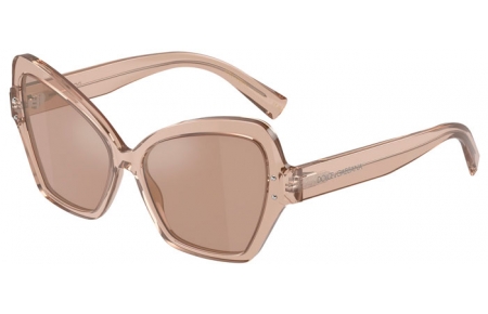 Lunettes de soleil - Dolce & Gabbana - DG4463 - 34325A  TRANSPARENT CAMEL // LIGHT BROWN MIRROR FLASH