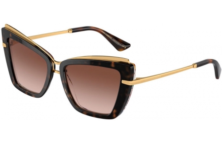 Lunettes de soleil - Dolce & Gabbana - DG4472 - 321713  HAVANA ON WHITE BARROW // BROWN GRADIENT