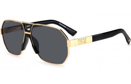 Gafas de Sol - Dsquared2 - D2 0028/S - RHL (IR) GOLD BLACK // GREY