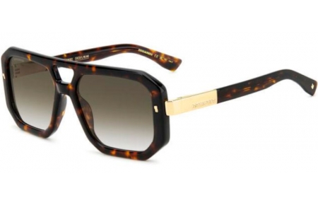 Gafas de Sol - Dsquared2 - D2 0105/S - 086 (9K) DARK HAVANA // GREEN GRADIENT