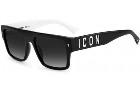 Gafas de Sol - Dsquared2 - ICON 0003/S - 80S (9O) BLACK WHITE // DARK GREY GRADIENT