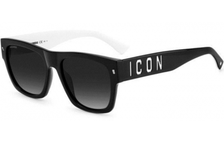 Gafas de Sol - Dsquared2 - ICON 0004/S - 80S (9O) BLACK WHITE // DARK GREY GRADIENT