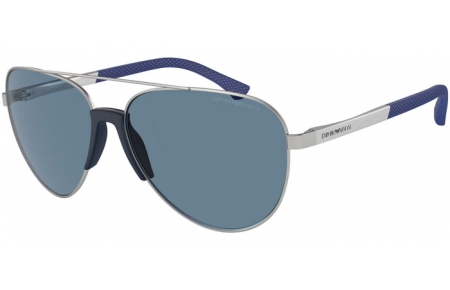 Sunglasses - Emporio Armani - EA2059 - 30452V  MATTE SILVER // DARK BLUE POLARIZED