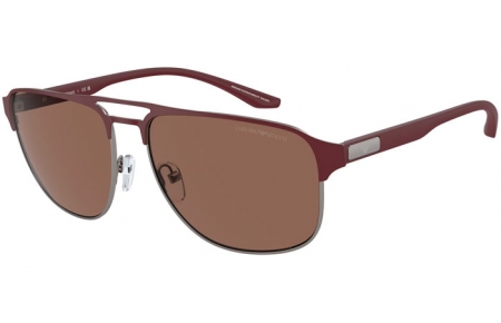 Gafas de Sol - Emporio Armani - EA2144 - 336673  MATTE GUNMETAL BURGUNDY // DARK BROWN