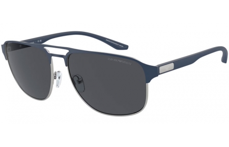 Gafas de Sol - Emporio Armani - EA2144 - 336887  MATTE SILVER BLUETTE // DARK GREY