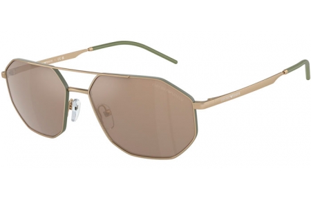 Gafas de Sol - Emporio Armani - EA2147 - 30025A  MATTE GOLD // LIGHT BROWN MIRROR DARK GOLD